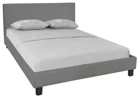 WILTON Κρεβάτι Διπλό για Στρώμα 140x190cm, Ύφασμα Γκρι