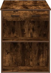 vidaXL Γραφείο με Συρτάρι και Ράφι Καπνιστή Δρυς 102x62x77,5 εκ.