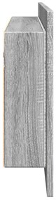 Ντουλάπι Μπάνιου με Καθρέφτη / LED Γκρι Sonoma 100x12x45 εκ. - Γκρι