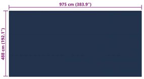 vidaXL Κάλυμμα Πισίνας Ηλιακό Μαύρο/Μπλε 975x488 εκ. από Πολυαιθυλένιο