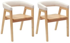 vidaXL Καρέκλες φαγητού 2 pcs Φυσικό 54 x 57 x 73 εκ