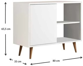 Κονσόλα - μπουφές μελαμίνης Luce Megapap χρώμα λευκό 80x35x66εκ.