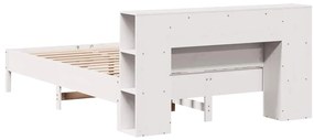 vidaXL Κρεβάτι Βιβλιοθήκη Χωρίς Στρώμα 140x190 εκ Μασίφ Ξύλο Πεύκου