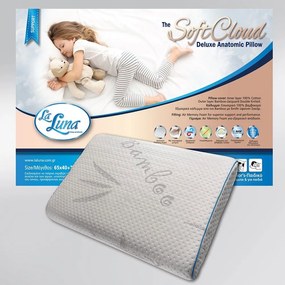 Μαξιλάρι Ύπνου Παιδικό The SoftCloud Deluxe Anatomic Pillow White La Luna 65X40 100% Memory Foam