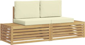 vidaXL Σειρά Καναπέ Εξωτερικού Λευκό 182,5 x 63 x 73 εκ. Πολυεστέρας