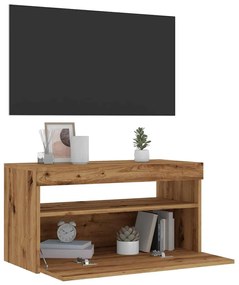 vidaXL ντουλάπι τηλεόρασης  με φώτα LED Artisan Oak Κατασκευασμένο ξύλο