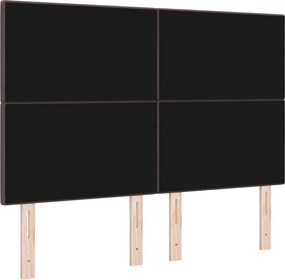 vidaXL Κεφαλάρι με κεφαλάρι Σκούρο Καφέ 144 cm Τεχνητό Δέρμα