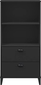 vidaXL Βιβλιοθήκη VIKEN Μαύρη 60x35x123 εκ. από Επεξεργασμένο Ξύλο