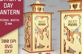 Σετ των 2 Intra απο ξύλο plywood 3mm-4mm πάχος Τρισδιάστατη κοπή φαναριού για τη γιορτή της μητέρας Δίασταση 30x20 cm INTRAFABR-93711464