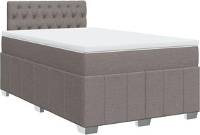 vidaXL Κρεβάτι Boxspring με Στρώμα Taupe 120x190 εκ. Υφασμάτινο