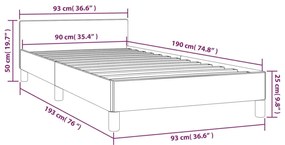 ΠΛΑΙΣΙΟ ΚΡΕΒΑΤΙΟΥ ΜΕ ΚΕΦΑΛΑΡΙ ΚΡΕΜ 90X190 ΕΚ. ΣΥΝΘΕΤΙΚΟ ΔΕΡΜΑ 347473