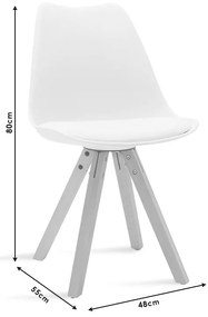 Καρέκλα Caron pakoworld PP γκρι-φυσικό πόδι - Πολυπροπυλένιο - 127-000011