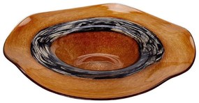 Διακοσμητικό Μπωλ Holia 81.264.39 39x7cm Brown Cryspo Trio Γυαλί