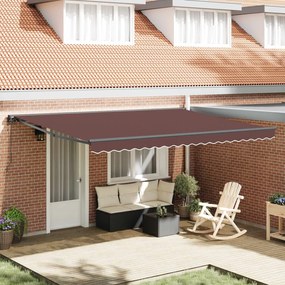 vidaXL Σκελετός Τέντας Καφέ 450 x 300 εκ Πολυεστέρας με Επικάλυψη PU