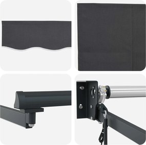 vidaXL Ηλεκτρικό Αναδιπλούμενο Σκίαστρο Ανθρακί 2,5 x 2 m