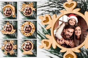 Intra απο ξύλο plywood 3mm-4mm πάχος Χριστουγεννιάτικη κορνίζα στολίδι Δίασταση 20x30 cm INTRAFABR-82009634