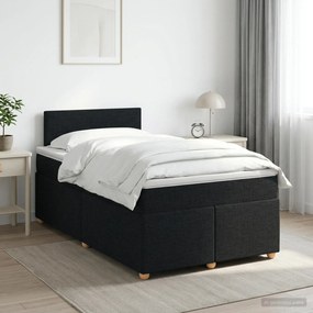 vidaXL Κρεβάτι box spring με στρώμα Μαύρο 120 x 200 cm Ύφασμα