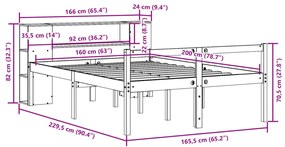 ΚΡΕΒΑΤΙ ΒΙΒΛΙΟΘΗΚΗ ΧΩΡΙΣ ΣΤΡΩΜΑ 160X200 ΕΚ ΜΑΣΙΦ ΞΥΛΟ ΠΕΥΚΟΥ 3321974