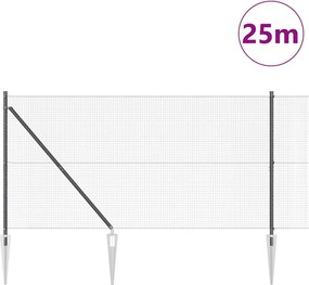 vidaXL Στύλος Περιφράξεων Γκρι 25 x 1,2 μ. (19 x 19 χιλ. δίκτυο)