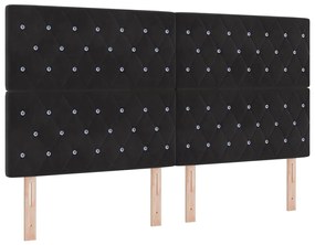 vidaXL Κεφαλάρι LED με φώτα λωρίδας LED Argyle Μαύρο 90 cm Βελούδο