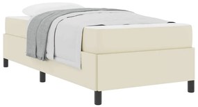 vidaXL Σκελετός κρεβατιού με στρώμα Κρεμ 100 x 200 cm Τεχνητό δέρμα