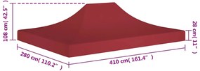 vidaXL Κάλυμμα Τέντας Εκδηλώσεων Μπορντό 4 x 3 μ. 270 γρ/μ²