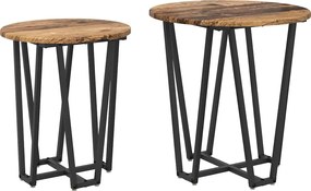 vidaXL Σετ βοηθητικά τραπεζάκια 2 pcs Παλιό ξύλο και μαύρο