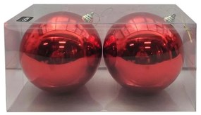 Χριστουγεννιάτικες Μπάλες 00.01.13014 (Σετ 2τμχ) 15cm Red
