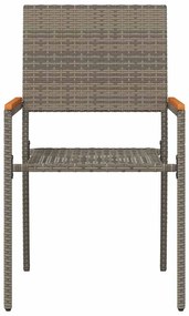 vidaXL Καρέκλες κήπου που σωριάζονται 4 pcs Γκρι, Καφέ