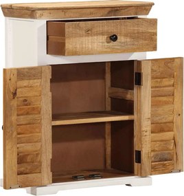 vidaXL Ντουλάπι Λευκό και Καφέ 55x30x73 εκ. Μασίφ Ακατεργ. Ξύλο Μάνγκο