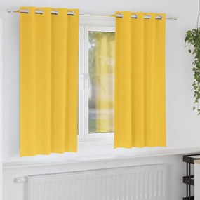 vidaXL Κουρτίνες με κουρτίνες 2 pcs κίτρινο μουσταρδί Πολυεστέρας