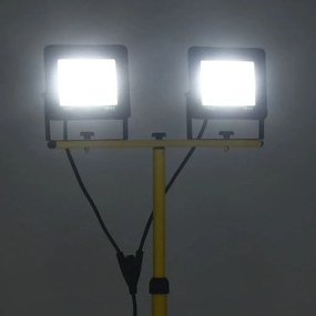 vidaXL Προβολέας LED με Τρίποδο Ψυχρό Λευκό 2 x 50 W