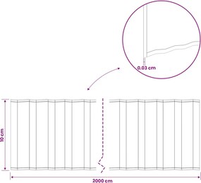 vidaxl Περίγραμμα γκαζόν 20 μ x 10 εκ Γαλβανισμένος Χάλυβας Ασημί