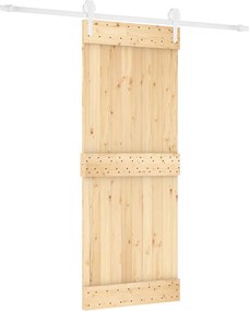 vidaXL Συρόμενη Πόρτα Φυσικό και Λευκό 80 x 210 cm
