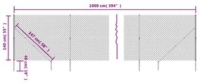 Συρματόπλεγμα Περίφραξης Ανθρακί 1,4 x 10 μ. με Καρφωτές Βάσεις - Ανθρακί
