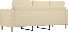 vidaXL Καναπές Τριθέσιος Κρεμ 180 εκ. Υφασμάτινος