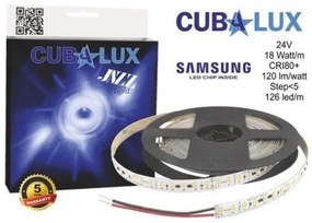 Ταινία LED 18W/m 5M 126LED/M 24V-IC CRI80 2700K 2154lm/m JAZZ 130984 Cubalux 130984