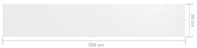 vidaXL Διαχωριστικό Βεράντας Λευκό 90 x 500 εκ. Ύφασμα Oxford