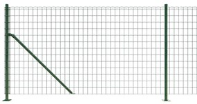 vidaXL Συρματόπλεγμα Περίφραξης Πράσινο 1,1x10 μ. με Βάσεις Φλάντζα
