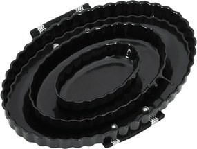 vidaXL Βούρτσες για Άλογα 3 Τεμ. Μαύρες από Ατσάλι