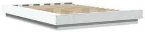 vidaXL Πλαίσιο Κρεβατιού με Φώτα LED Λευκό 140x200 εκ. Επεξ. Ξύλο