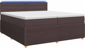 vidaXL Κρεβάτι box spring με στρώμα Σκούρο Καφέ 200 x 200 cm Ύφασμα