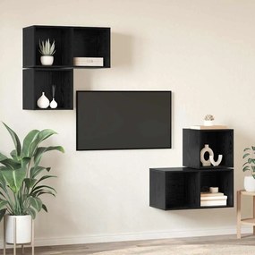 vidaXL Σετ επίπλου τηλεόρασης 4 pcs Μαύρη δρυς 37 x 37 x 72 εκ