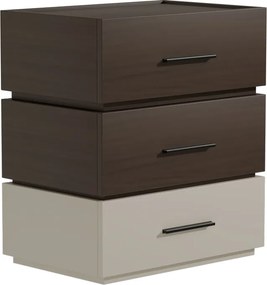 Κομοδίνο Sonlen pakoworld mdf σε καρυδί-μπεζ απόχρωση 60x40x66εκ