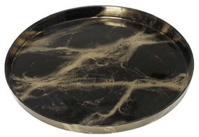 Πιατέλα Διακοσμητική Katsu AD1767 33x33x1,5cm Black-Gold Espiel Γυαλί