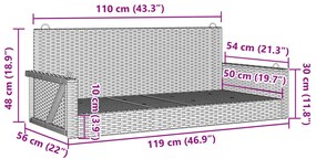 ΠΑΓΚΑΚΙ ΚΟΥΝΙΑ ΜΑΥΡΟ 119X56X48 ΕΚ. ΑΠΟ ΣΥΝΘΕΤΙΚΟ ΡΑΤΑΝ 365625