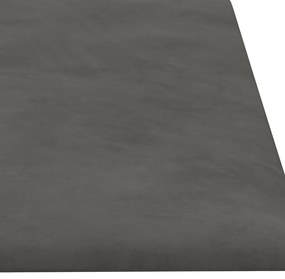 vidaXL Πάνελ Τοίχου 12 τεμ. Σκούρο Γκρι 60x15 εκ. 1,08 μ² Βελούδο