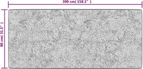 vidaXL Χαλί Πλενόμενο Λευκό και Μαύρο 80 x 300 εκ.