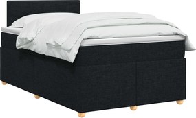 vidaXL Κρεβάτι box spring με στρώμα Μαύρο 120 x 200 cm Ύφασμα