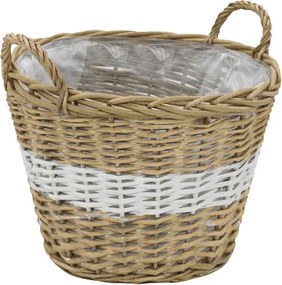 vidaXL Γλάστρες Υπερυψωμένες 4 τεμ. Wicker με Επένδυση Πολυαιθυλενίου